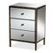 Baxton Studio Nouria Hollywood Style Mirrored Three Drawer Nightstand Bedside Table 150-9055 - alternate 1